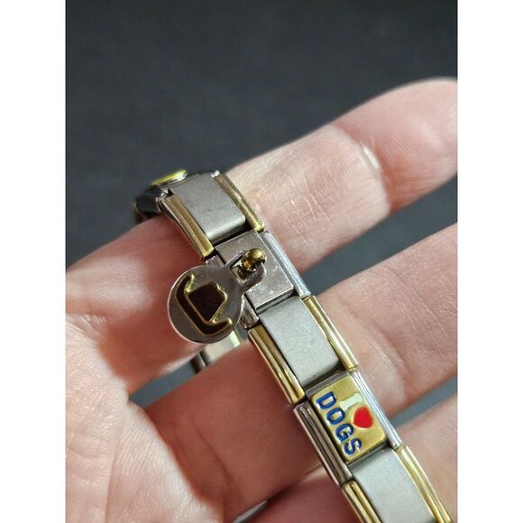 Silver tone Italian charm bracelet - Picture 3 of 10